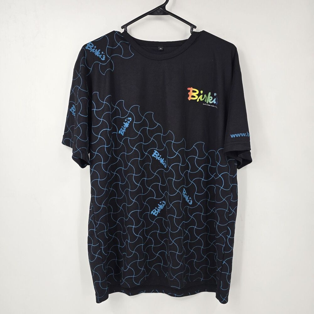 Birkenstock Sandals Limited Edition Shirt XL Shirt Birkies Germany Black Allover